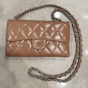 Chanel Quilted Wallet On Chain (WOC) - Tan